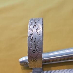 Vintage  Navajo Engraved 925 Silver (Faintly Stamped) Cuff Bracelet